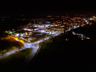 Prenzlau B198 bei Nacht Luftaufnahme